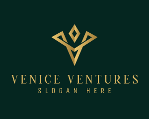 Luxury Diamond Letter V logo design