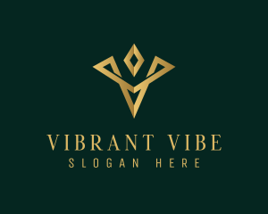 Luxury Diamond Letter V logo design