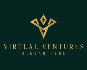 Luxury Diamond Letter V logo design