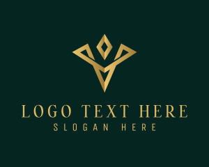 Luxury Diamond Letter V Logo