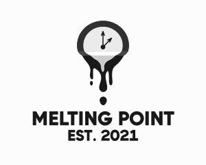 Melting - Modern Melting Clock logo design