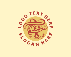 Cartoon - Mexican Sombrero Taco logo design