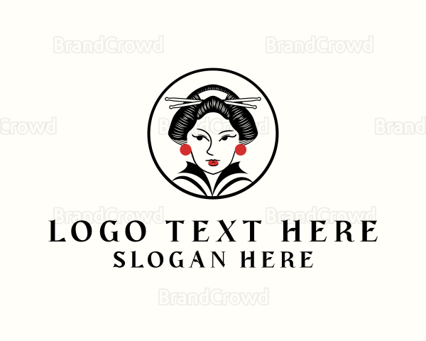 Oriental Geisha Woman Logo