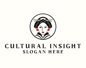 Oriental Geisha Woman logo design