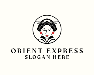 Oriental Geisha Woman logo design