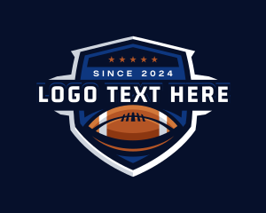 Athlete - Sport American Football Shield logo design