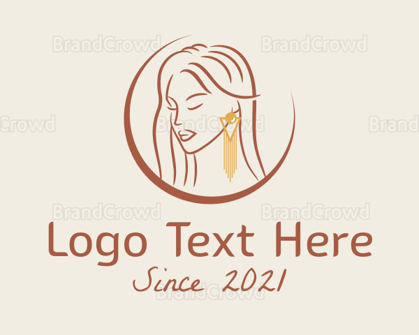 Woman Earring Jewelry Logo