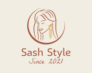 Woman Earring Jewelry  logo design