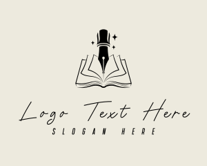 Poet - Book Pen Nib logo design