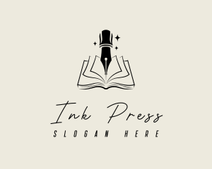Press - Book Pen Nib logo design
