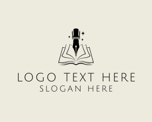 Novelist - Book Pen Nib logo design