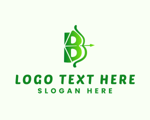 Negative Space - Bow Arrow Letter B logo design