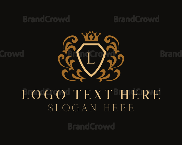 Heraldic Shield Crown Royalty Logo