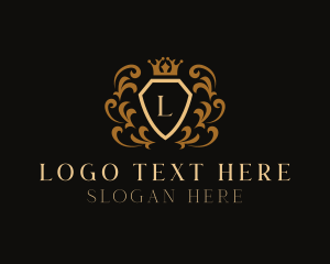 Luxury - Heraldic Shield Crown Royalty logo design