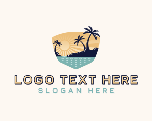 Vacation - Sunset Beach Island logo design