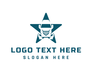 Courier - Blue Truck Star logo design