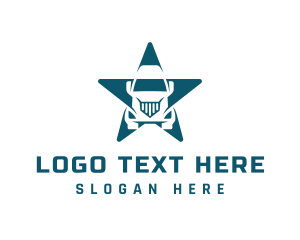 Dump Truck - Blue Truck Star logo design