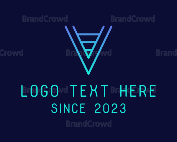 Modern Cyber Letter V Logo