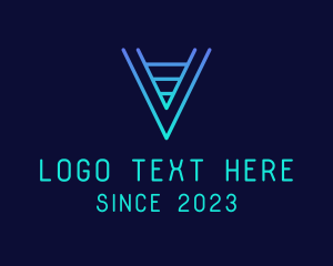 App - Modern Cyber Letter V logo design