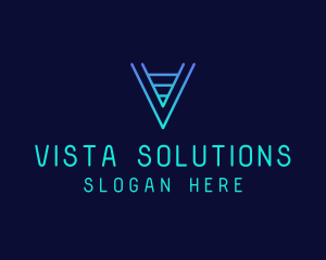 Modern Cyber Letter V logo design