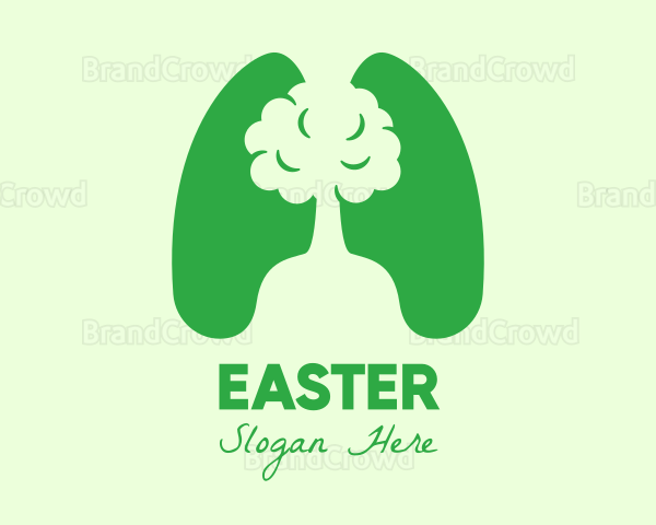 Green Eco Tree Lungs Logo