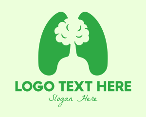 Pulmonology - Green Eco Tree Lungs logo design