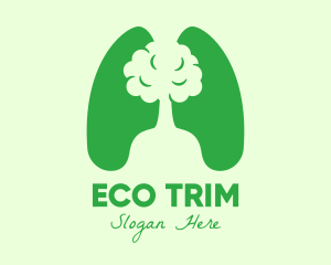 Green Eco Tree Lungs logo design