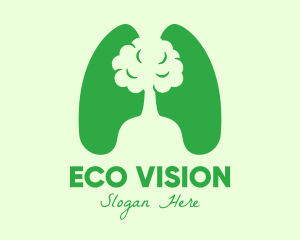 Green Eco Tree Lungs logo design