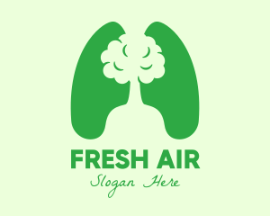 Green Eco Tree Lungs logo design