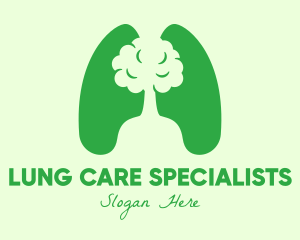 Green Eco Tree Lungs logo design