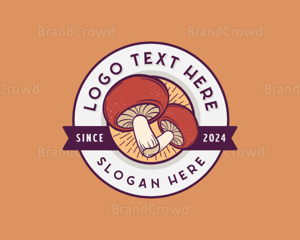 Retro Mushroom Fungi Logo