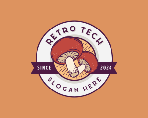 Retro Mushroom Fungi logo design