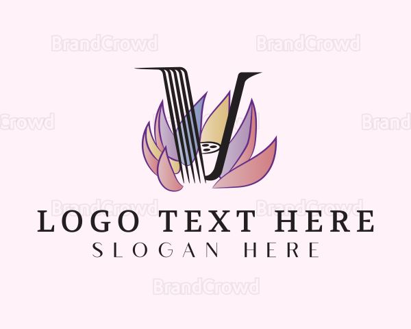 Lotus Flower Letter V Logo