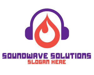 Audio - Fire DJ Audio logo design