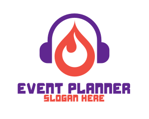 Player - Fire DJ Audio logo design
