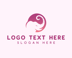 Daycare - Cute Elephant Trunk logo design