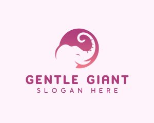 Cute Elephant Trunk logo design