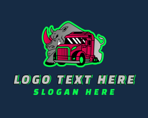 Freight - Rhino Transport Trucking logo design