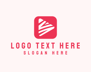 Media Player - Red Video App logo design