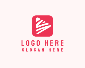 Red Video App  logo design