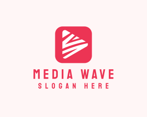 Broadcasting - Red Video App logo design