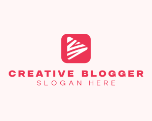 Blogger - Red Video App logo design