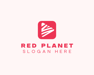 Red Video App  logo design