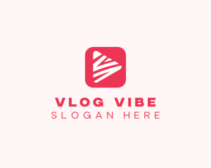 Red Video App  logo design