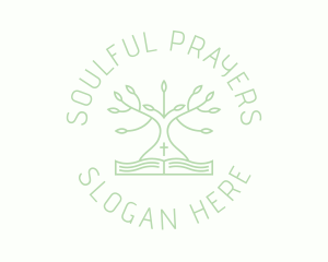 Bible Religion Tree logo design