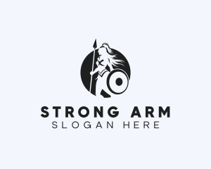 Strong Warrior Woman logo design