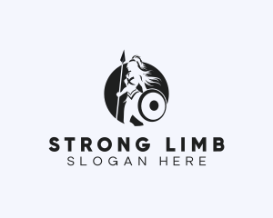 Strong Warrior Woman logo design