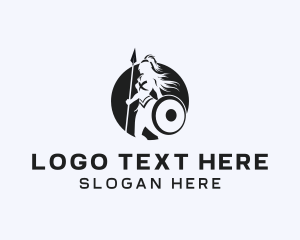 Warrior - Strong Warrior Woman logo design