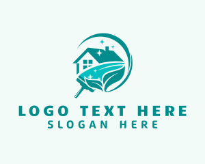 House - Eco Clean Squeegee House logo design
