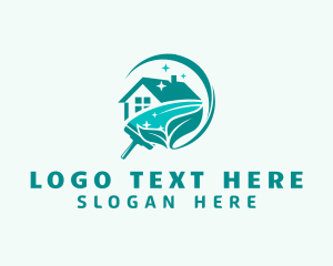 Sanitary - Eco Clean Squeegee House logo design